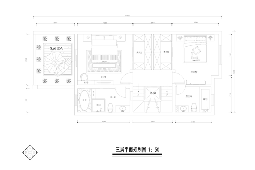 三层平面图 三层平面图